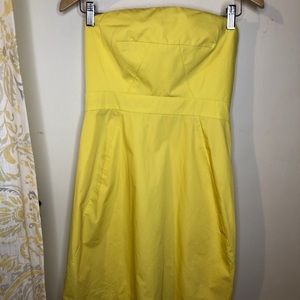 Yellow J.Crew shirt strapless dress size 4.